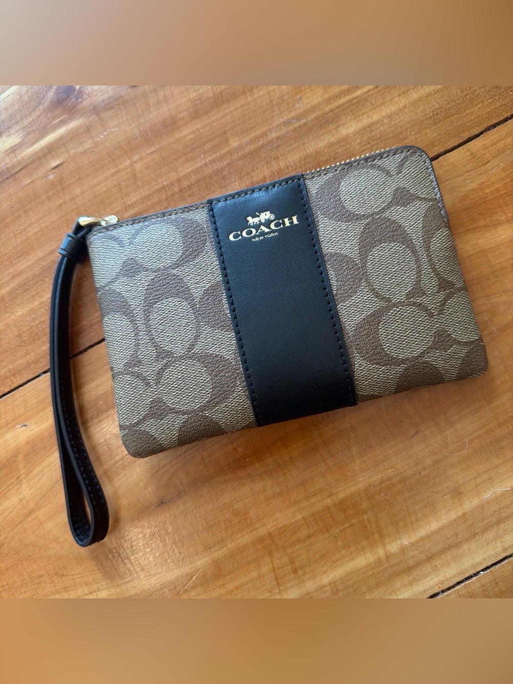 Coach Black and Brown Leather Wallet, NEW, $78 Value